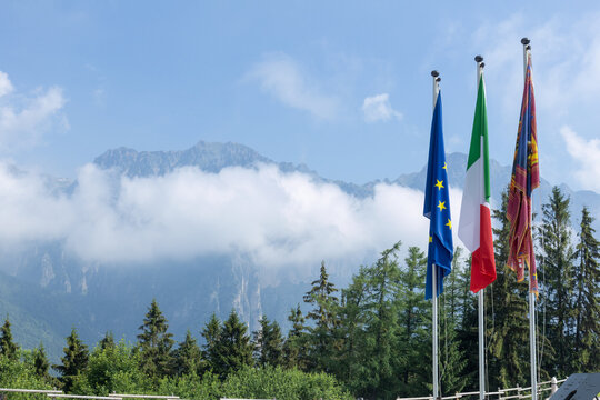 mountains of the Pasubio massif, path of 52 tunnels and memorial of the First World War