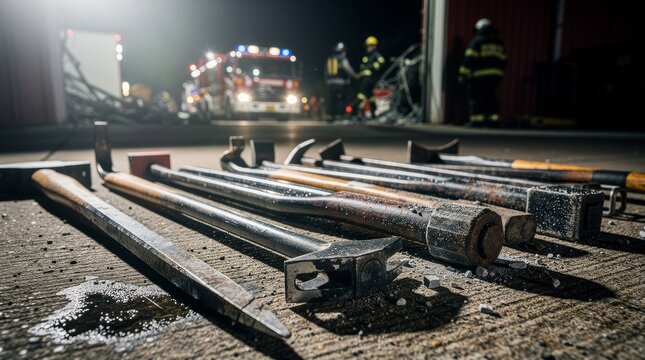 Firefighter Rescue Tools Ready for Emergency Response