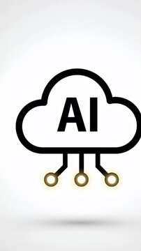 Minimalist cloud icon featuring letter A.