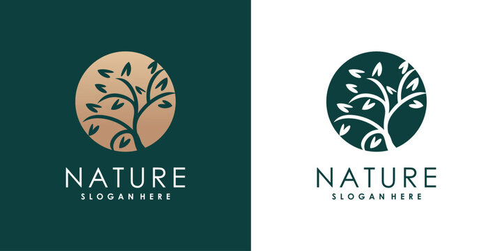 Nature logo with modern concept idea
