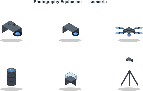 Isometric Photography Equipment Icons for Creative Projects