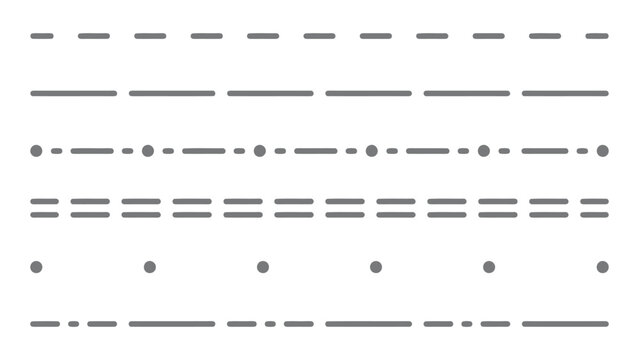 Set of Morse Code Symbols Displayed as Minimalist Vector Graphic Elements