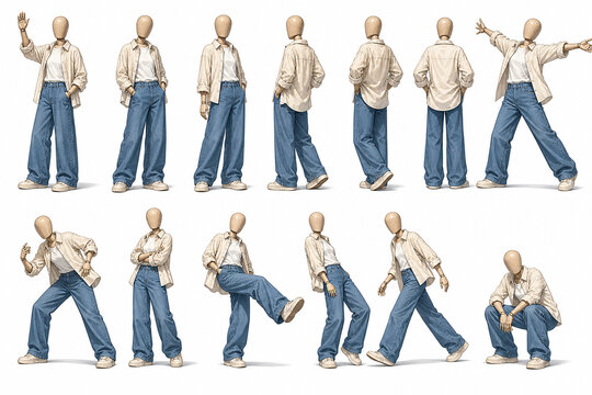 Dynamic Pose Reference Character Art Board Campaign Layout