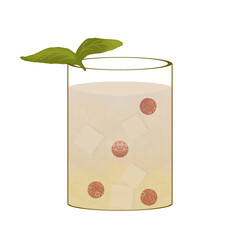 Glass of Juice With Ice and Mint Leaves © Supriya