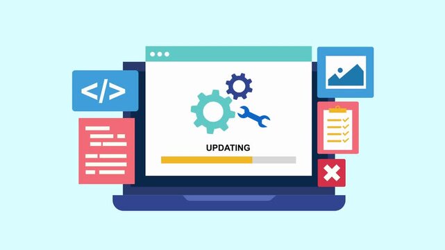 Website Maintenance and Support Services 2d animation with alpha matte