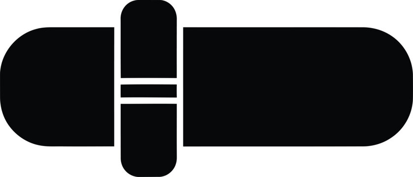 Silhouette vector capsule shape icon with a horizontal divider design
