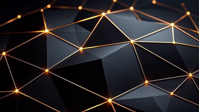Abstract network of glowing lines and nodes