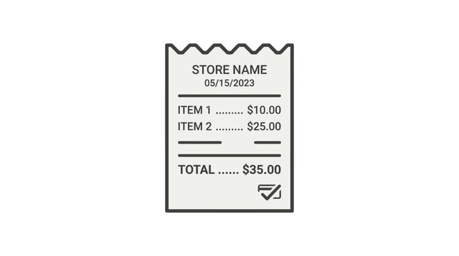 Store paper receipt icon vector