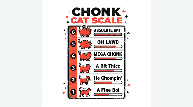 Chonk Cat Scale Funny Meme Illustration