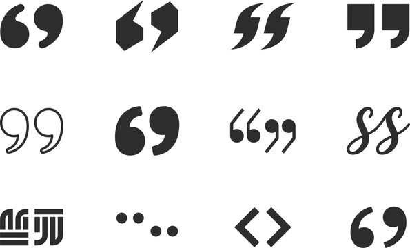 Collection of various quotation marks and punctuation