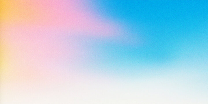 Abstract clear blue sky. Pastel rainbow. Light blue, pink and yellow color vector banner. Pastel gradient sky pattern. Blurred light fuzz colorful gradient background. Vector soft horizontal backdrop