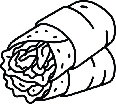 Shawarma icon vector illustration in outline style