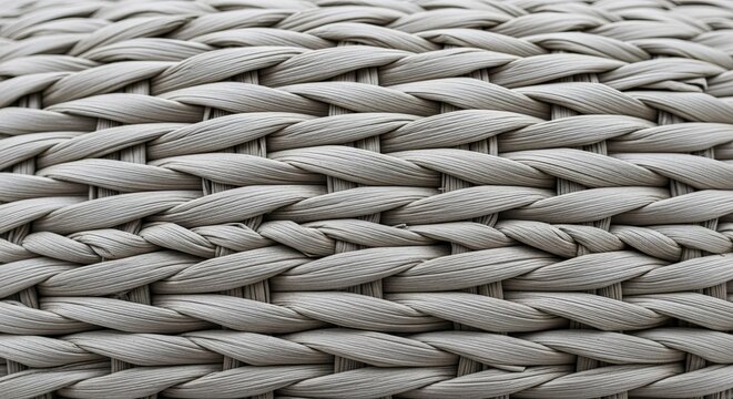 Close-up of textured woven rattan material, abstract background pattern