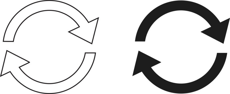 Vector illustration of two circular arrows forming