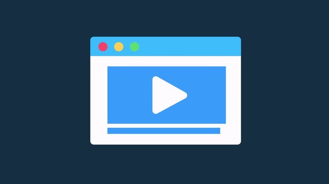 Video Player Streaming icon 2d Animation with Alpha Matte