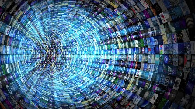 Videos Tunnel Journey with Turn and Light Rays - 3d 4k animation (3840 x 2160 px)