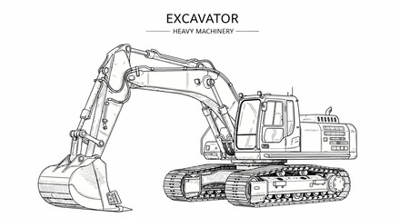 Excavator heavy construction equipment machine. © Julian Vance