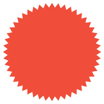 Button Vorlage in rot: Stern oder Kreis mit Textfreiraum