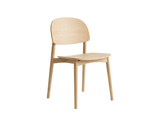 Fototapeta premium Minimalist wooden chair isolated on Transparent background featuring a clean Scandinavian furniture design