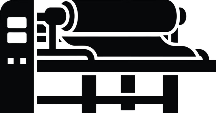 Silhouette vector large format printer machinery for commercial industrial print design