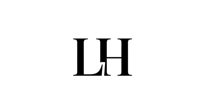 Black sans-serif 'lh' monogram on white background, letter