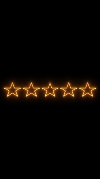 Five stars customer product review icon . 5-star rating icon for apps and websites. Represents quality, customer rating, and feedback . Five stars	