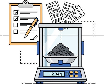 Lab Scale with Mineral Samples and Quality Control Checklist