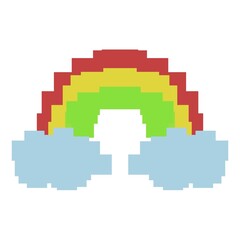 Fototapeta premium Rainbow pixel art illustration 