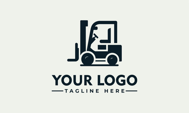 Modern Forklift Warehouse Logistics and Industrial Transport Vector Logo Illustration