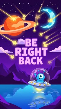 Space themed be right back screen for streaming.