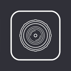 Fototapeta premium Camera Lens Icon - Abstract Minimalist Design, Photography Equipment Symbol