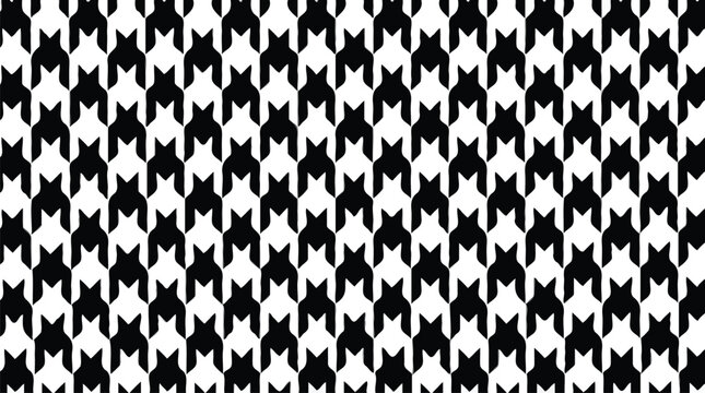 Seamless classic black and white houndstooth check fashion textile pattern background