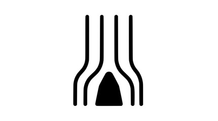 Abstract Tree Trunk Icon with Negative Space Entrance © Jui