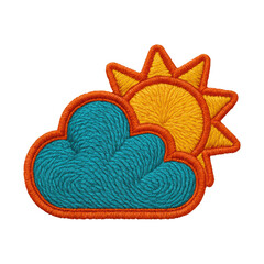 Naklejka premium PNG Colorful embroidered weather symbol