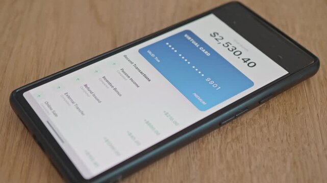 Mobile banking app interface showing passive income, concept of passive income, dividends, and investments