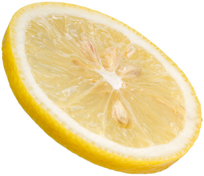 Sliced fresh lemon with sparkling water droplets, png file, healthy ingredients, gourmet beverage marketing, and high-quality food packaging design.