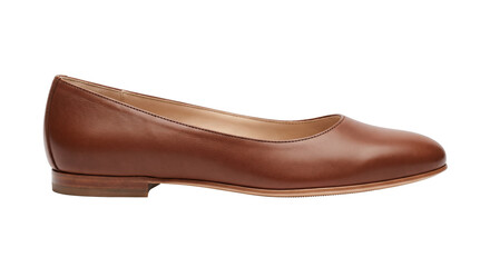 Classic brown leather ballerina flat shoe profile © shuphanida