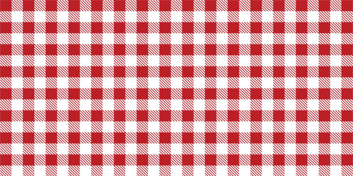 Red gingham plaid seamless diagonal pattern