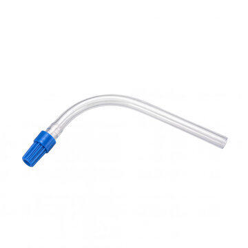 Generic dental saliva ejector suction tube isolated on white.
