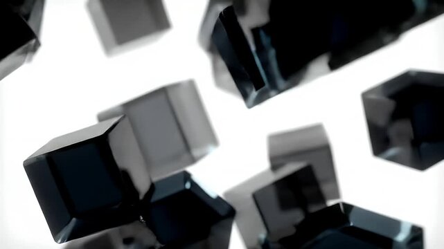 Abstract 3D Cubes Floating in White Space