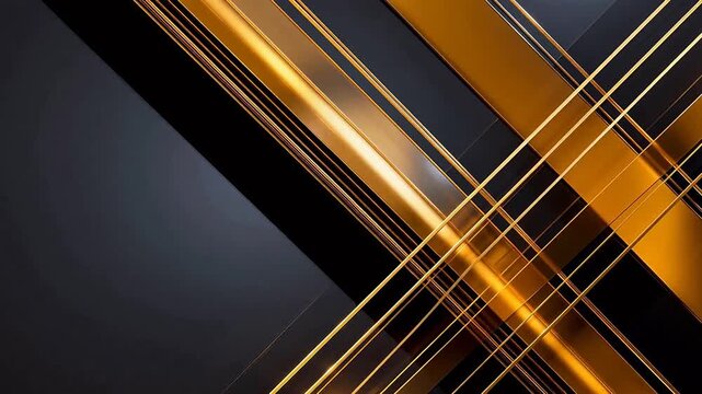 Abstract geometric pattern with gold and black lines