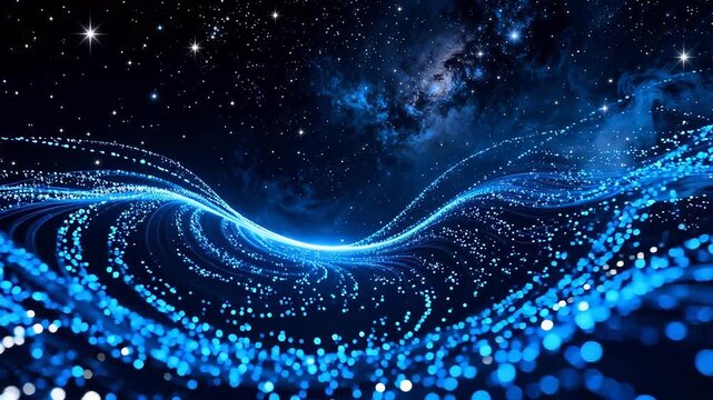 Abstract blue wave with stars