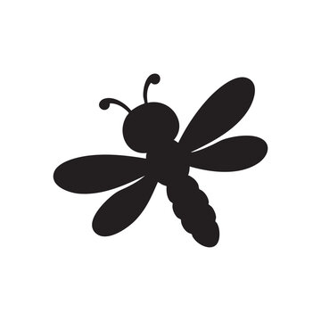 Black fly insect icon isolated on white background, Vector, illustration