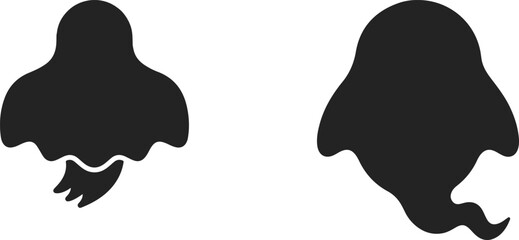 Two black silhouette jellyfish illustrations on white background © Moshood