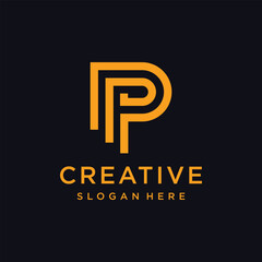 Fototapeta premium Letter P logo design with a simple, unique, and attractive creative concept