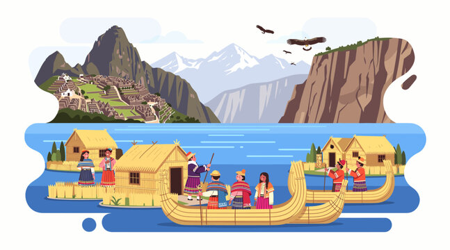 Machu Picchu and Floating Islands on Lake Titicaca - Peru Travel Scene