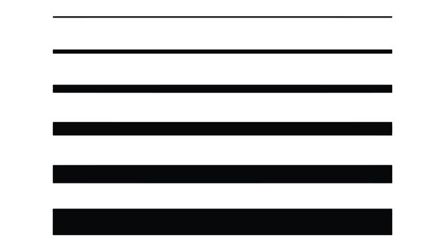 Vector Illustration of Horizontal Bar Graph with Varying Lengths and Dark Colors