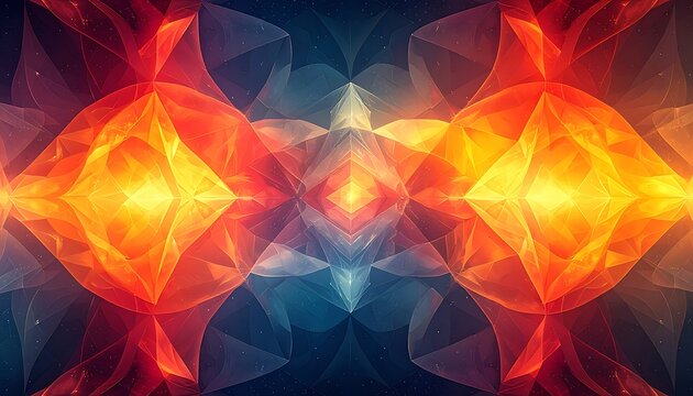 Vibrant abstract artwork with geometric shapes