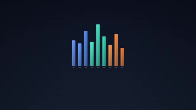 Animated colorful bar chart motion.