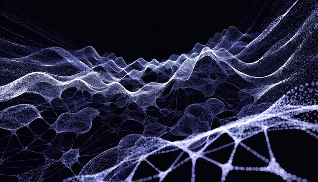 Futuristic network, glowing blue connections, abstract technology background, digital landscape